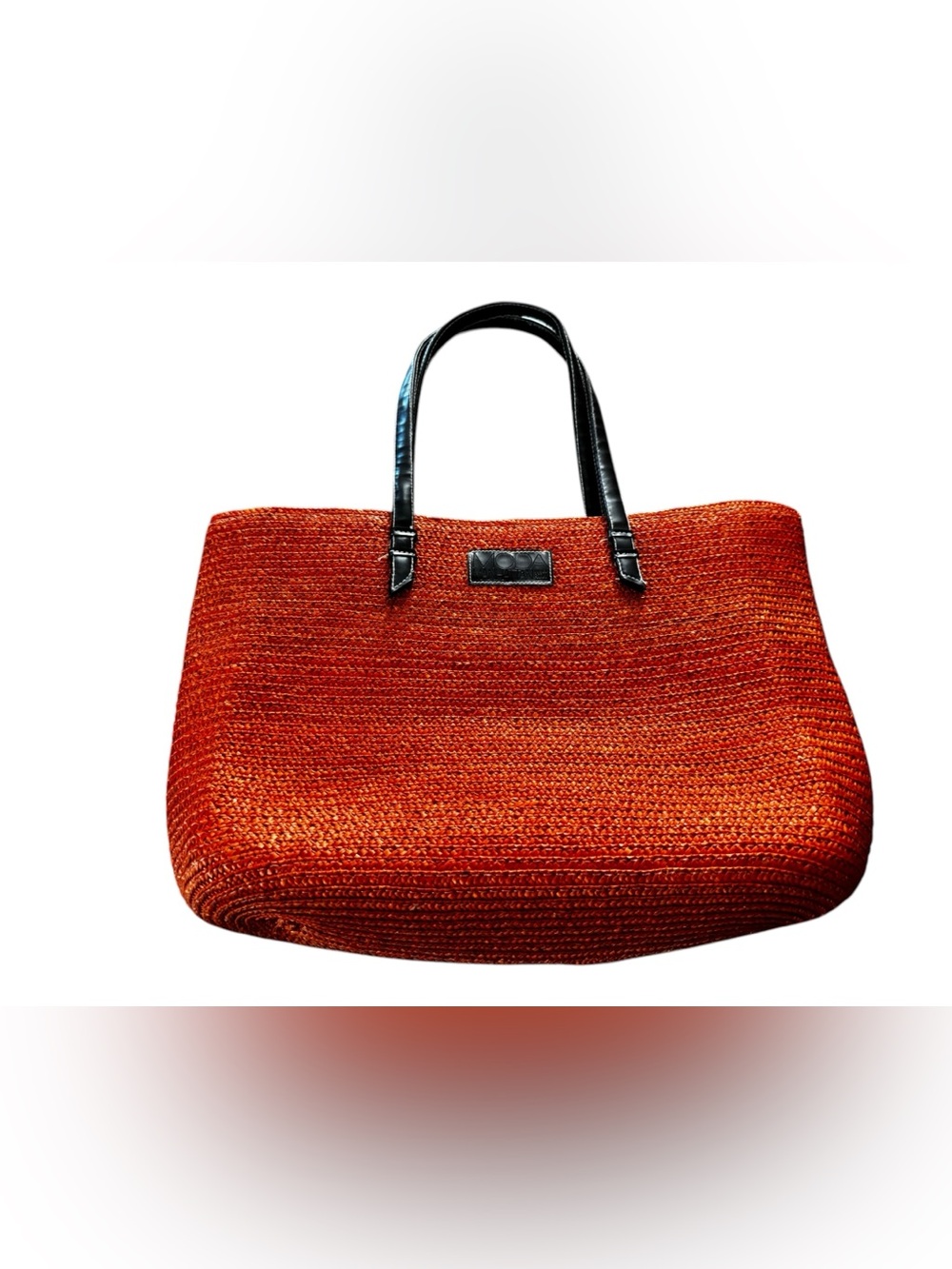 NWOTs Women’s Magid Orange Wheat Straw Shoulder Bag w Yellow Fabric Lining